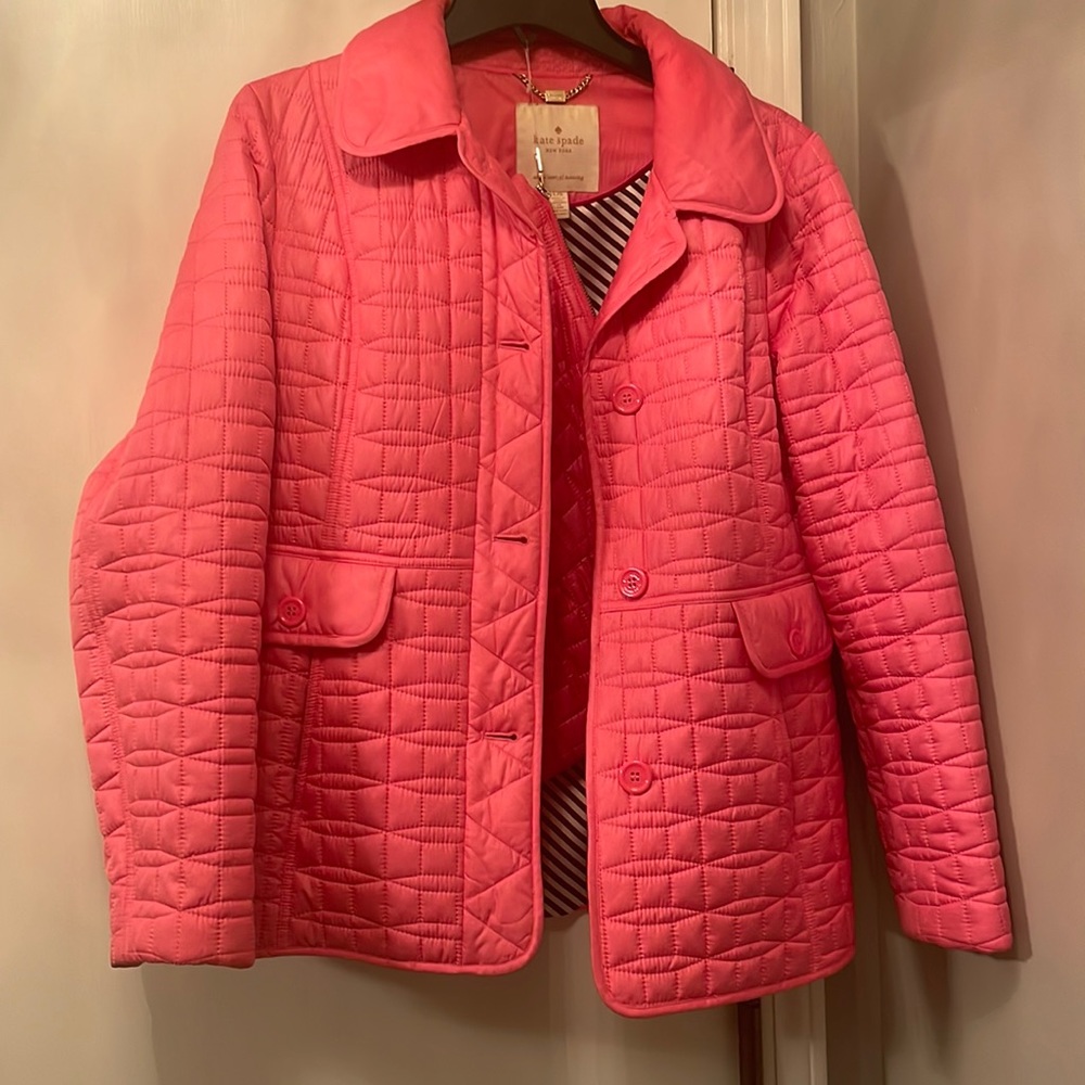 Kate Spade Pink Quilted Coat Gem